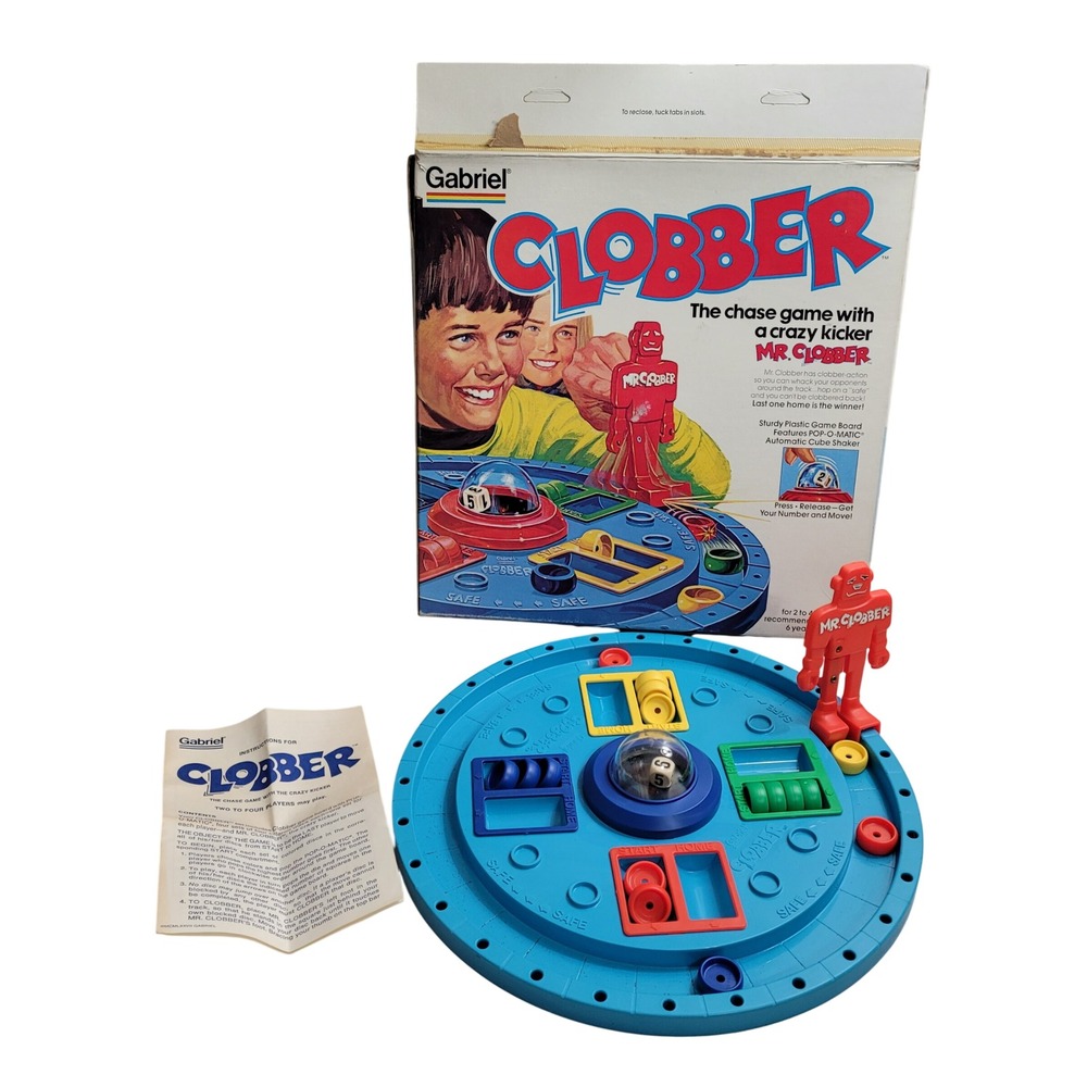Gabriel Clobber Board Game 1977 Vintage Pop-O-Matic Complete Good Condition